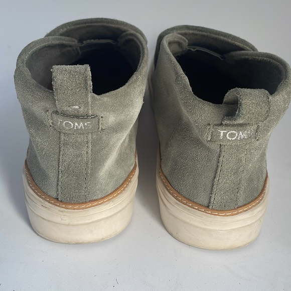 Toms Paxton Women’s Suede Slip-On Sneakers Green Gray Ankle Booties Size 8 M - Picture 4 of 14